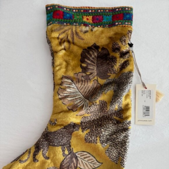 Johnny Was Holiday Stocking Christmas Home Decor Seasonal Donat Varied Print NEW - Picture 3 of 4